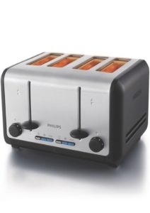 Philips HD2647/20 1800-Watt 4 Slice Toaster (Metal/Black)