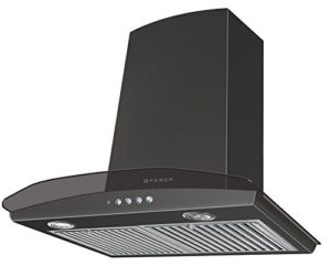 Faber 60cm 1000 m3/hr Chimney (Hood Tratto Plus BK LTW 60, 2 Triple Layer Baffle Filters, Black)