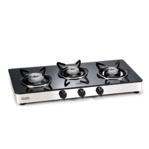Glen 1033GT Automatic Glass Cooktop(Gas Stoves) Glass Automatic Gas Stove (3 Burners)