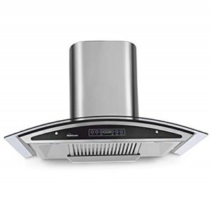 Sunflame 60cm 1100 m3/hr Ductless Chimney (Innova60AC, 2 Baffle+Charcoal Filters, Touch Control, Steel/Grey)