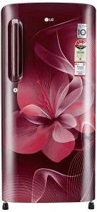 LG 190 L 4 Star Direct Cool Single Door Refrigerator(GL-B201ASDX.ASDZEBN, Scarlet Dazzle, Smart Inverter Compressor)