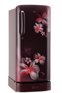 LG 190 L 4 Star Direct Cool Single Door Refrigerator(GL-D201ASPX.ASPZEBN, Scarlet Plumeria, Base Stand with Drawer, Smart Inverter Compressor)