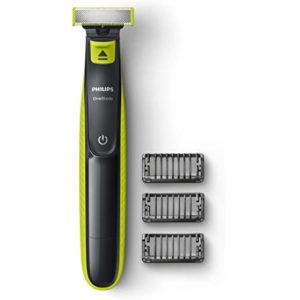 Philips QP2525/10 Cordless OneBlade Hybrid Trimmer and Shaver with 3 Trimming Combs (Lime Green)