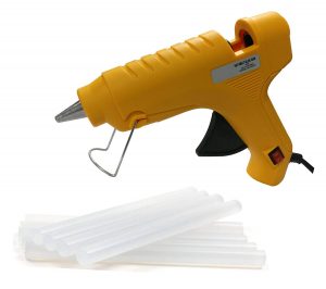 GLUN oz 40W Hot Melt Glue Gun with on Off Switch (Yellow Gun with 8 Sticks)