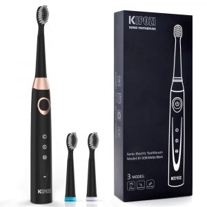KIPOZI Sonic Electric Toothbrush with 3 Replacement Heads