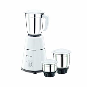 Bajaj GX-1 500W Mixer Grinder with 2 in 1 Function Blade, 3 Jars, White
